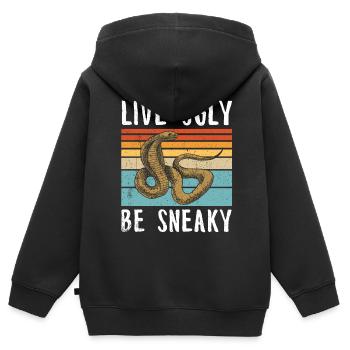 Serpent Cadeau Animal Reptile Cobra Python Boa - Sweat Premium à capuche zippé enfant bio - noir - Dos - AI Model Kid Male (0cm)