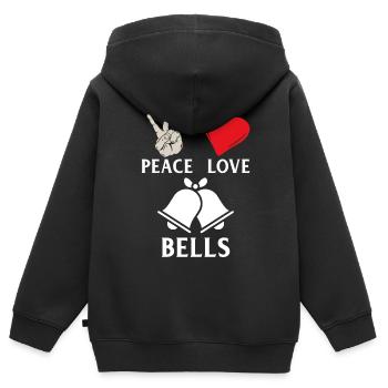 Peace Love Bells Music Bells Players - Kinder Premium Organic Zip Hoodie - Schwarz - Hinten - AI Model Kid Male (0cm)