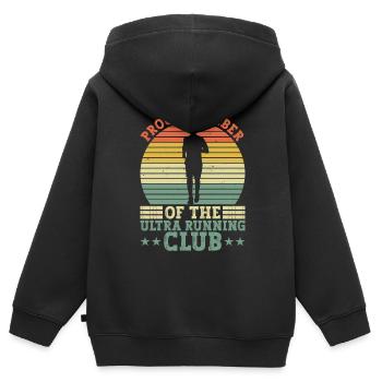 Stolzes Mitglied des Ultra Distance Club - Kinder Premium Organic Zip Hoodie - Schwarz - Hinten - AI Model Kid Male (0cm)