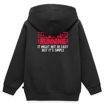 Ultramarathon Ultra Marathoner Läufer Geschenk - Kinder Premium Organic Zip Hoodie - Schwarz - Hinten - AI Model Kid Male (0cm)