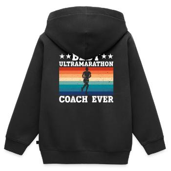 Bester Ultramarathon-Trainer aller Zeiten - Kinder Premium Organic Zip Hoodie - Schwarz - Hinten - AI Model Kid Male (0cm)
