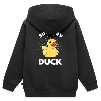 Suck My Duck Squeaky Duck Baignoires Canard - Sweat Premium à capuche zippé enfant bio - noir - Dos - AI Model Kid Male (0cm)