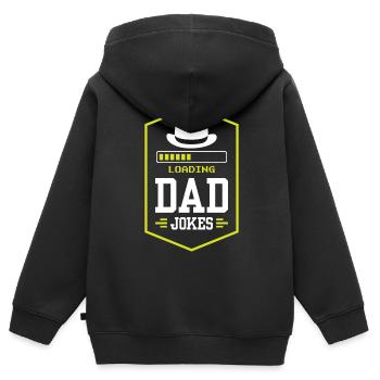 Papa Blague Papa Blagues Père - Sweat Premium à capuche zippé enfant bio - noir - Dos - AI Model Kid Male (0cm)