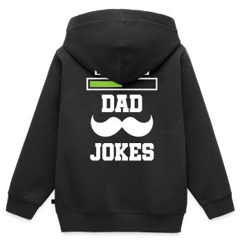 Papa Blague Papa Blague Père Blagues - Sweat Premium à capuche zippé enfant bio - noir - Dos - AI Model Kid Male (0cm)