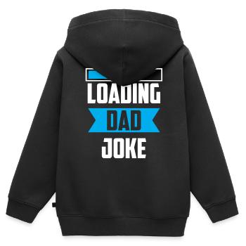 Papa Blague Papa Blagues Père - Sweat Premium à capuche zippé enfant bio - noir - Dos - AI Model Kid Male (0cm)