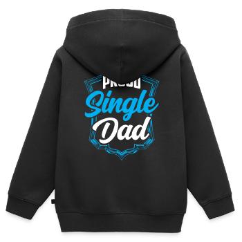 Proud Single Parent Single Parent Single Parent - Kids Premium Organic Zip-up Hoodie - black - Back - AI Model Kid Male (0cm)