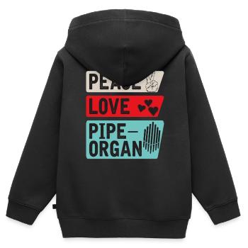 Peace Love Pipeorgan Music Instrument - Kinder Premium Organic Zip Hoodie - Schwarz - Hinten - AI Model Kid Male (0cm)