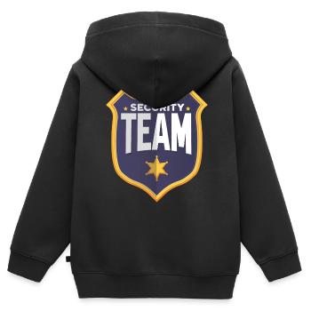 Équipe de sécurité Équipe de sécurité Sécurité Du videur - Sweat Premium à capuche zippé enfant bio - noir - Dos - AI Model Kid Male (0cm)