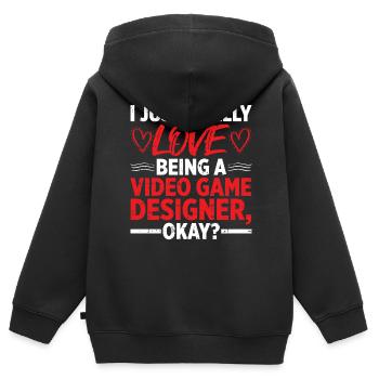 Video Game Designer - Kinder Premium Organic Zip Hoodie - Schwarz - Hinten - AI Model Kid Male (0cm)