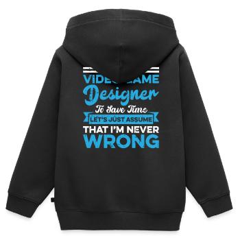 Video Game Designer - Kinder Premium Organic Zip Hoodie - Schwarz - Hinten - AI Model Kid Male (0cm)