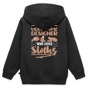 Video Game Designer - Kinder Premium Organic Zip Hoodie - Schwarz - Hinten - AI Model Kid Male (0cm)