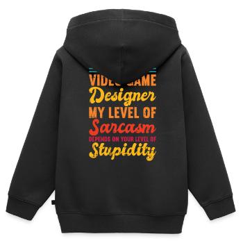 Video Game Designer - Kinder Premium Organic Zip Hoodie - Schwarz - Hinten - AI Model Kid Male (0cm)