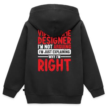 Video Game Designer - Kinder Premium Organic Zip Hoodie - Schwarz - Hinten - AI Model Kid Male (0cm)