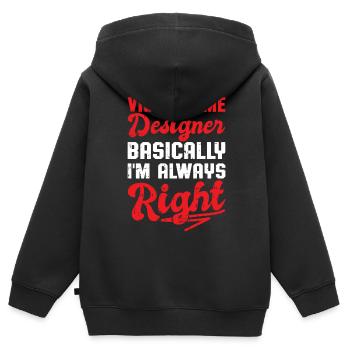 Video Game Designer - Kinder Premium Organic Zip Hoodie - Schwarz - Hinten - AI Model Kid Male (0cm)