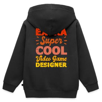 Video Game Designer - Kinder Premium Organic Zip Hoodie - Schwarz - Hinten - AI Model Kid Male (0cm)