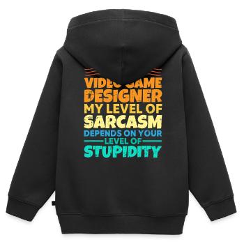 Video Game Designer - Kinder Premium Organic Zip Hoodie - Schwarz - Hinten - AI Model Kid Male (0cm)