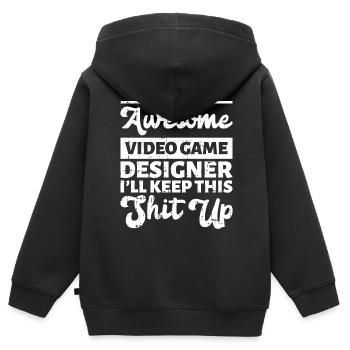 Video Game Designer - Kinder Premium Organic Zip Hoodie - Schwarz - Hinten - AI Model Kid Male (0cm)