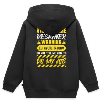 Video Game Designer - Kinder Premium Organic Zip Hoodie - Schwarz - Hinten - AI Model Kid Male (0cm)