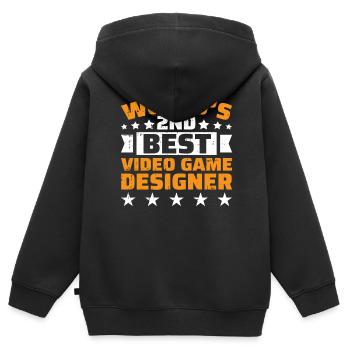 Video Game Designer - Kinder Premium Organic Zip Hoodie - Schwarz - Hinten - AI Model Kid Male (0cm)