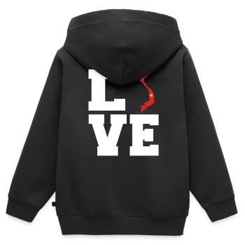 Vietnam - Kinder Premium Organic Zip Hoodie - Schwarz - Hinten - AI Model Kid Male (0cm)
