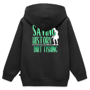 Bespaar geschiedenis Vuil vissen Metaaldetectie - Kinder Premium zip hoodie biologisch - zwart - Achter - AI Model Kid Male (0cm)