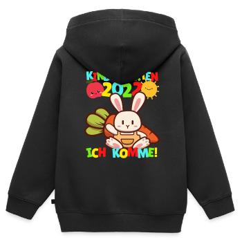 Kindergarten I'm coming Rabbit Kindergarten child 2022 - Kids Premium Organic Zip-up Hoodie - black - Back - AI Model Kid Male (0cm)