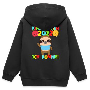 Kindergarten I'm coming Sloth Kindergarten Child 2022 - Kids Premium Organic Zip-up Hoodie - black - Back - AI Model Kid Male (0cm)