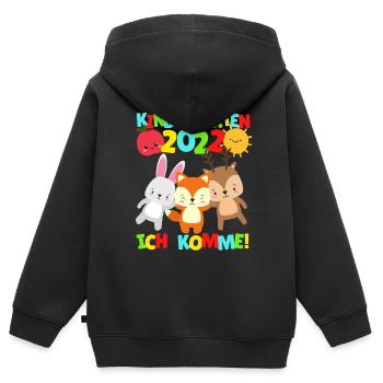 Kindergarten I'm coming Kindergarten child 2022 - Kids Premium Organic Zip-up Hoodie - black - Back - AI Model Kid Male (0cm)