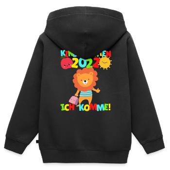 Kindergarten I'm coming Leo Kindergarten child 2022 - Kids Premium Organic Zip-up Hoodie - black - Back - AI Model Kid Male (0cm)