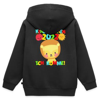 Kindergarten I'm coming Leo Kindergarten child 2022 - Kids Premium Organic Zip-up Hoodie - black - Back - AI Model Kid Male (0cm)
