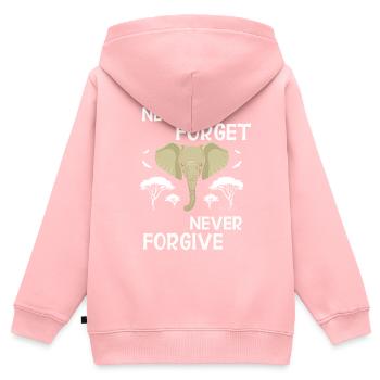 Elefant - Kinder Premium Organic Zip Hoodie - Rosa - Hinten - AI Model Kid Female (0cm)