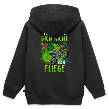 Motocross Geschenk Für Enduro Supermoto Dirt Bike - Kinder Premium Organic Zip Hoodie - Schwarz - Hinten - AI Model Kid Male (0cm)