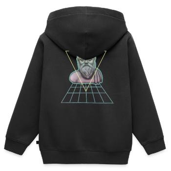 Sokrates Griechischer Philosoph Modern - Kinder Premium Organic Zip Hoodie - Schwarz - Hinten - AI Model Kid Male (0cm)
