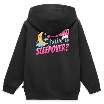 Envie d’une nuitée ? Nuit Party Sweet - Sweat Premium à capuche zippé enfant bio - noir - Dos - AI Model Kid Male (0cm)