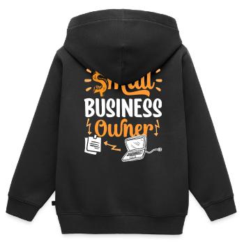 Small Business OWNER CEO Founder Owner - Kids Premium Organic Zip-up Hoodie - black - Back - AI Model Kid Male (0cm)