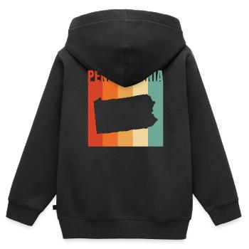 Beauté de Pennsylvanie cadeau - Sweat Premium à capuche zippé enfant bio - noir - Dos - AI Model Kid Male (0cm)