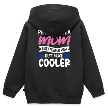 Pennsylvanie muttet-geschenk - Sweat Premium à capuche zippé enfant bio - noir - Dos - AI Model Kid Male (0cm)