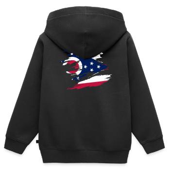 Ohio Travels Cadeau - Sweat Premium à capuche zippé enfant bio - noir - Dos - AI Model Kid Male (0cm)