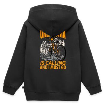 Reisendes Oklahoma geschenk - Kinder Premium Organic Zip Hoodie - Schwarz - Hinten - AI Model Kid Male (0cm)