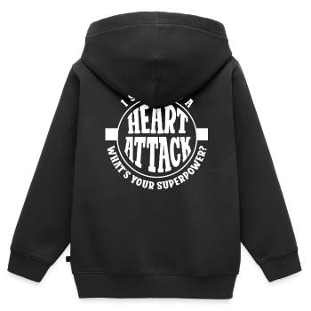 I survived a heart attack - Kids Premium Organic Zip-up Hoodie - black - Back - AI Model Kid Male (0cm)