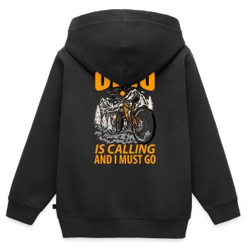 Traveler Ohio cadeau - Sweat Premium à capuche zippé enfant bio - noir - Dos - AI Model Kid Male (0cm)