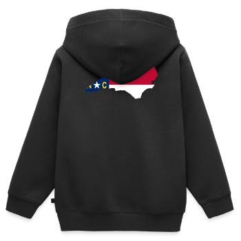 North Carolina-stolz geschenk - Kinder Premium Organic Zip Hoodie - Schwarz - Hinten - AI Model Kid Male (0cm)