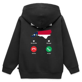 Reisen North Carolina Geschenk - Kinder Premium Organic Zip Hoodie - Schwarz - Hinten - AI Model Kid Male (0cm)