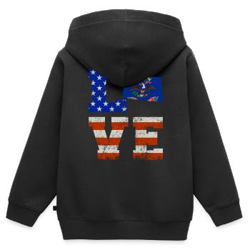 Cadeau d’amour du Dakota du Nord - Sweat Premium à capuche zippé enfant bio - noir - Dos - AI Model Kid Male (0cm)