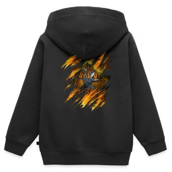 Horse Smith Horseshoe Outils de cavalier - Sweat Premium à capuche zippé enfant bio - noir - Dos - AI Model Kid Male (0cm)