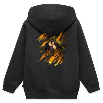 Horse Smith Horseshoe Outils de cavalier - Sweat Premium à capuche zippé enfant bio - noir - Dos - AI Model Kid Male (0cm)