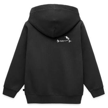 Skateboard Skater Ramp Patinage Heartbeat - Sweat Premium à capuche zippé enfant bio - noir - Dos - AI Model Kid Male (0cm)