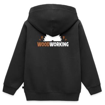 Menuisier Menuisier Menuiserie - Sweat Premium à capuche zippé enfant bio - noir - Dos - AI Model Kid Male (0cm)