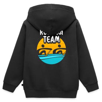 Équipe d’aviron Rameurs Aviron Aviron Bateau Aviron - Sweat Premium à capuche zippé enfant bio - noir - Dos - AI Model Kid Male (0cm)