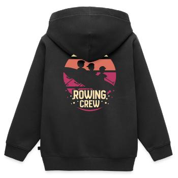 Équipe d’aviron Aviron Bateau Aviron Aviron - Sweat Premium à capuche zippé enfant bio - noir - Dos - AI Model Kid Male (0cm)